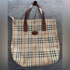 Vintage Burberry Checkered Tote Bag